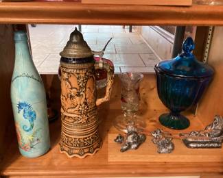 Stein and Blue Candy Dish