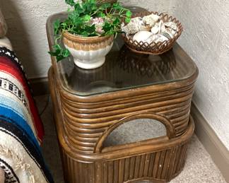 Rattan accent table