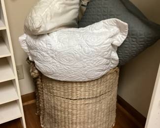 Laundry Basket and PIllows