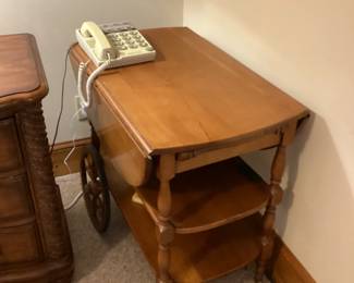 Vintage Mid Century Drop Leaf tea cart