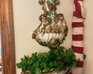 Gold and ceramic with cubids wall sconce