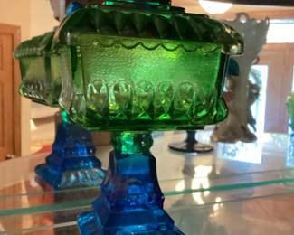 GreenBlue Glass Candy Dish