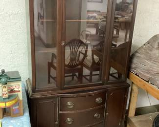 Dark Wood China cabinet and hutch