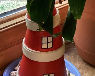Red and White Light House