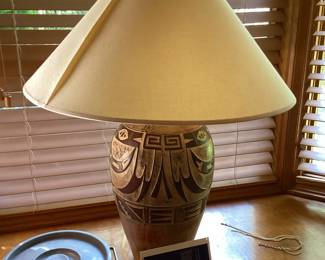 Wood Carved Lamp