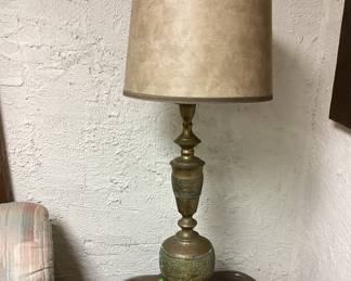 Mid Century Bronzed Brass Lamp