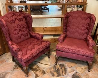 Red Wing Back Chairs
