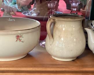 Ceramic bowl pitcher and teapot