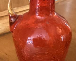 Vintage Whitefriars Red Glass Jug