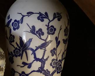 Blue and White porcelain vase Chinoiserie style