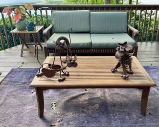 Smith and Hawken Teak Sofa, Table and 2 Rockers