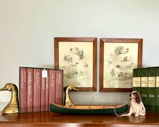 Leon Danchin etchings, BOOKS, VMC brass ducks