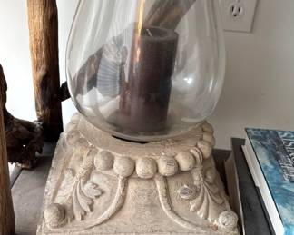 Hurricane glass pillar candle holder 
