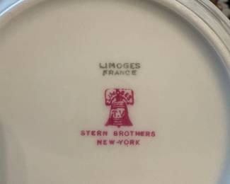 Limoges France Stern Brothers New York Gold Rimmed China Set 