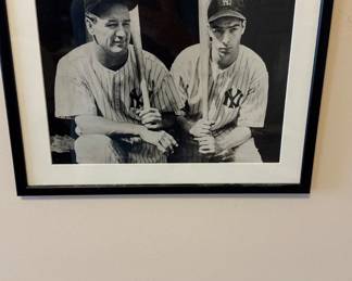 framed photograph of Joe DiMaggio & Lou Gehrig - New York Yankees 