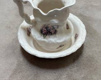 Vintage Pitcher and Wash Basin Set 