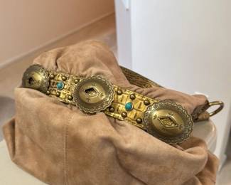 Concho Belt Bag with Turquoise 