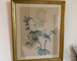 Chinese Painting of Bird and Peony 