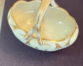 Antique Porcelain Handled Basket 