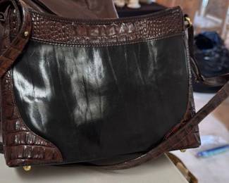 Brahmin Vintage Leather and Crocodile Handbag 