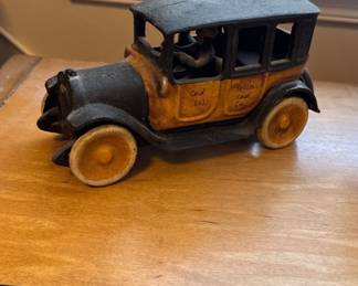 Cast Iron "Yellow Cab" Coin Bank 