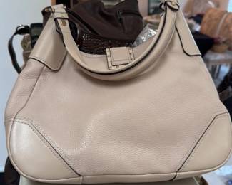 Michael Kors Light Pink Leather Hobo Handbag 