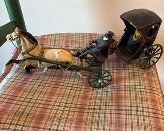 Cast Iron Horse drawn Carriage doorstop 