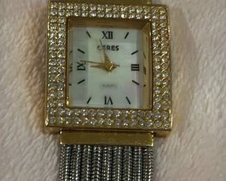 Ceres Women's Watch with Crystal Bezel and Mesh Band 