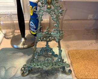 Ornate Gilt Bronze Picture Display Easel 