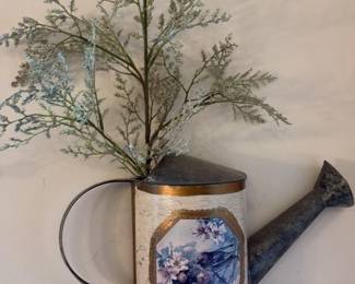 Decorative Watering Can with floral and bird motif 