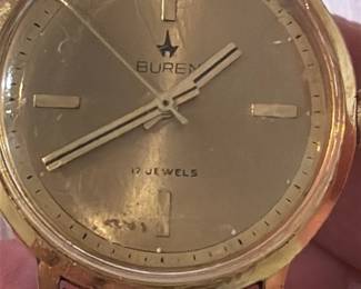 Buren 17 Jewels Gold Tone Watch 
