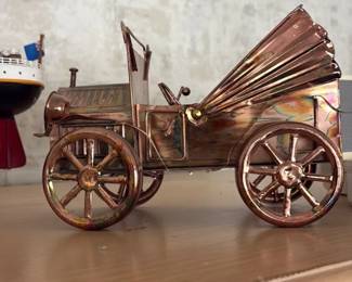 Copper Accordian Car Sculpture 