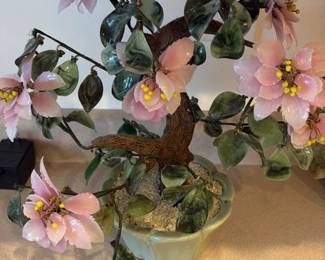 Jade and Rose Quartz Bonsai Tree 