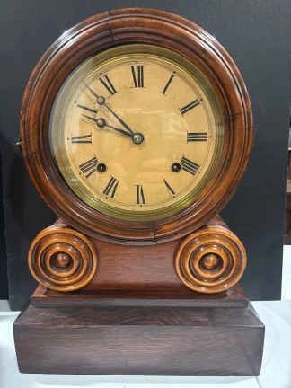 8 day Gilbert Mosaic Time Strike Mantel Clock