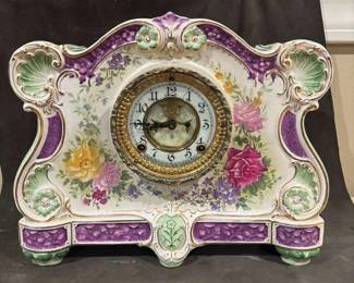 Ansonia Royal Bonn La Vergne Porcelain Clock