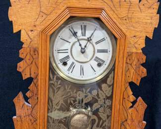 Antique Wm L Gilbort Hawk Mantel Clock