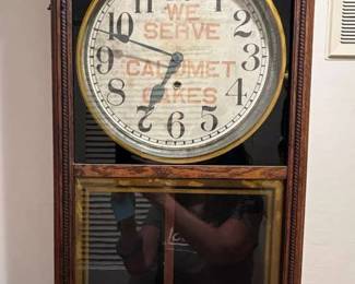 Antique Regulator Style Clock with Promotional Advertising