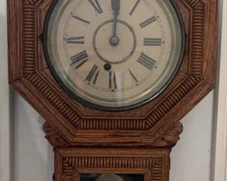 Small Time Only Octagon School House Clock
