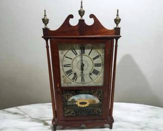 Antique Eli Terry Pillar Scroll Clock