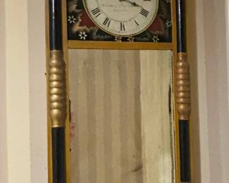 RARE Benjamin Morrill Mirror Clock from New Hampshire