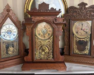 Three Gingerbread Mantel Clocks