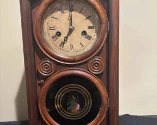 Antique Double Glass Mantel Clock