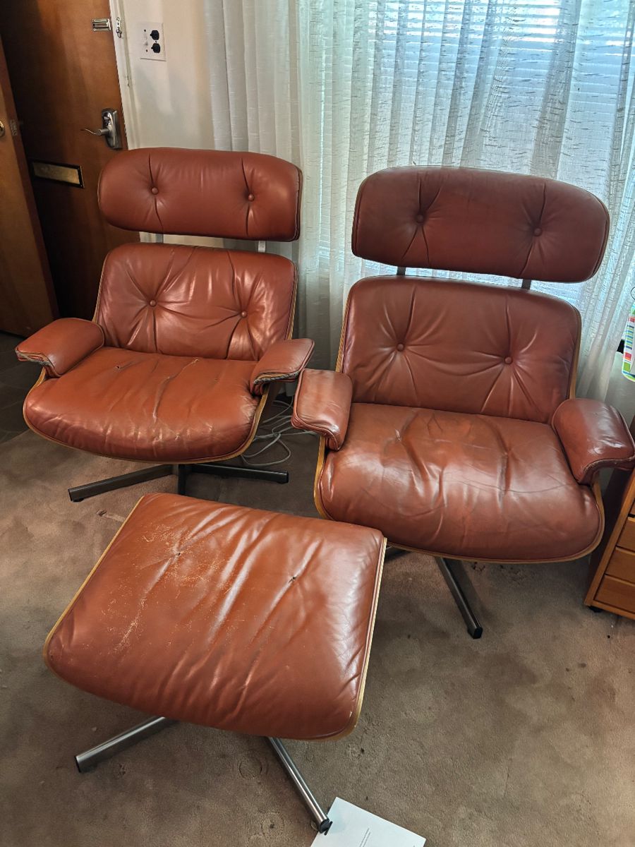 Eames style chairs with ottoman