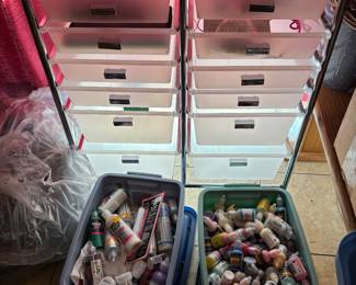 Storage drawers, art paint