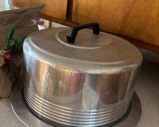 Vintage aluminum cake plate