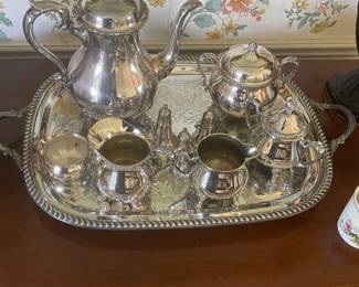 Silver plate tea service