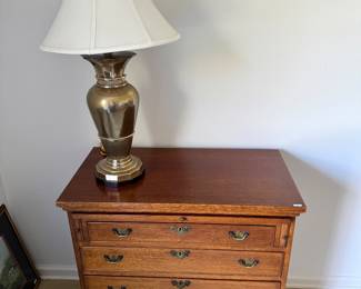 Handmade butlers chest, mahogany, solid brass lamp