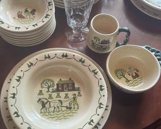 Homestead, provincial, Poppy Trail, hand decorated, made in California, USA pottery, approximately 69 pieces