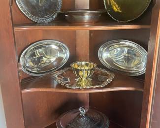 Vintage silver plate serving pieces.
