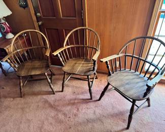 Antique blowback Windsor arm chairs set of 3